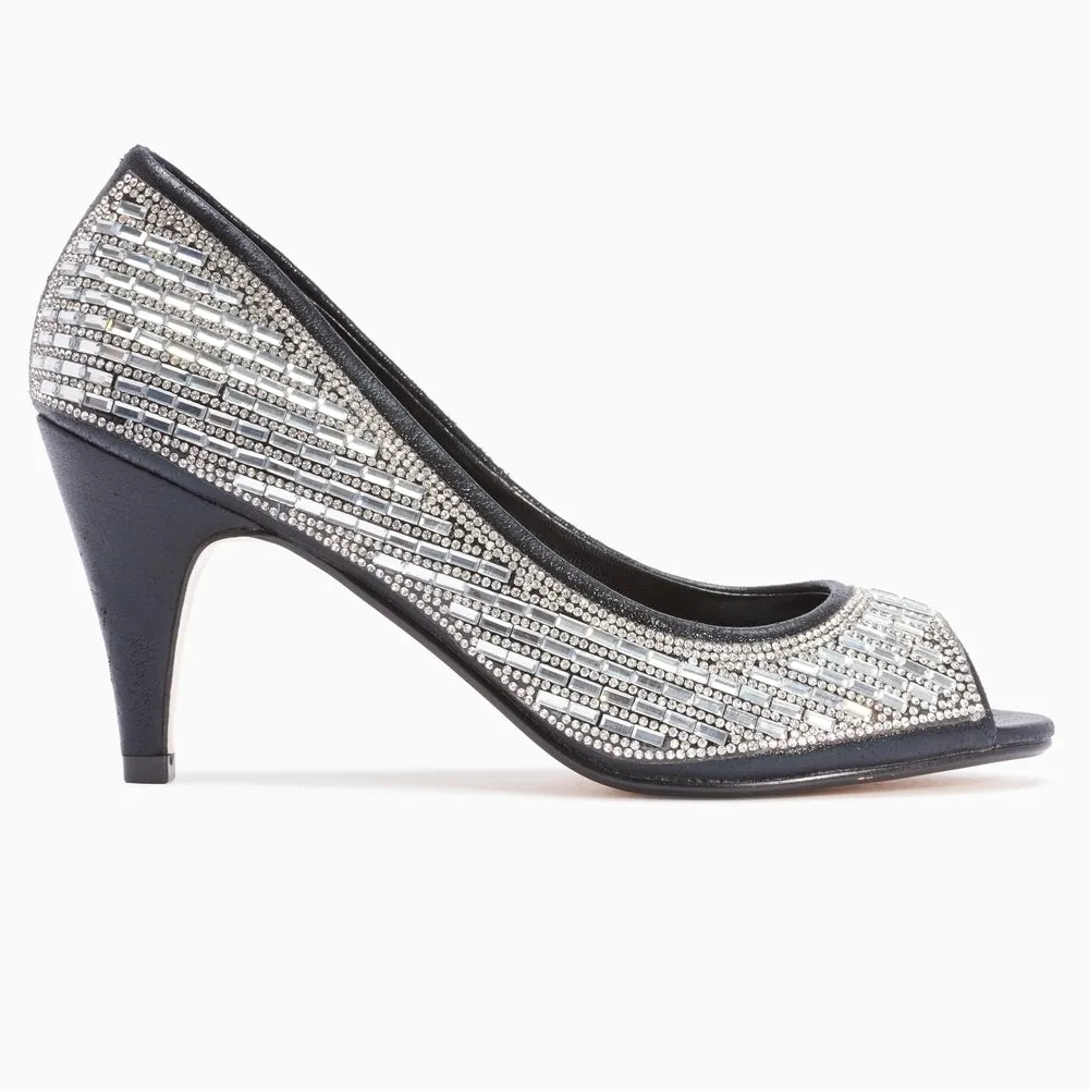 Diamante Low Heels