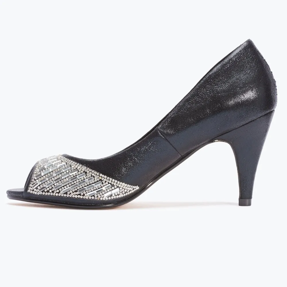 Diamante Low Heels