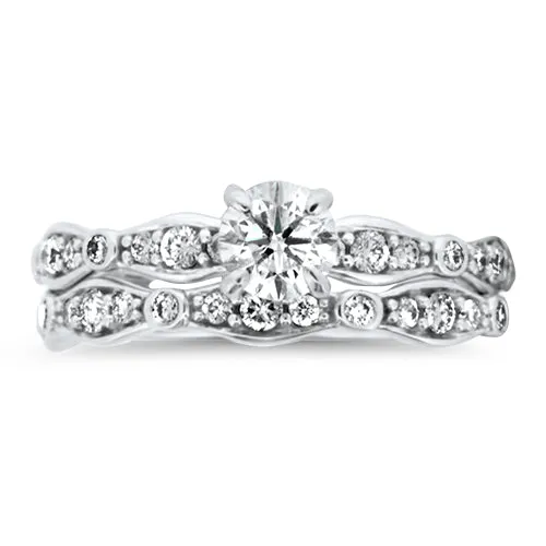 Wedding Ring and Band Set with Diamonds