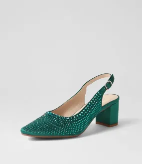 DIANA FERRARI Lucianas Emerald Satin Heels