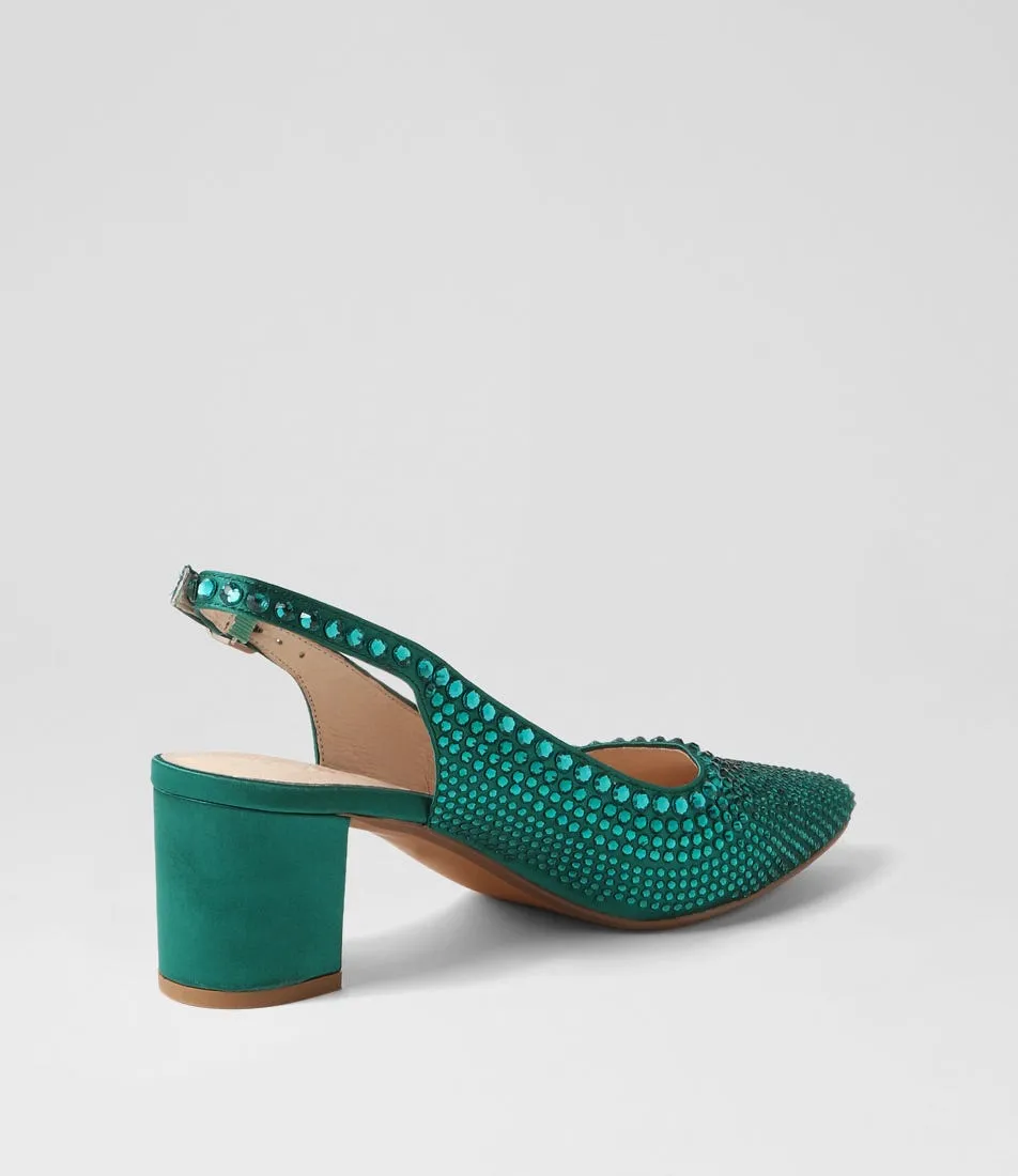 DIANA FERRARI Lucianas Emerald Satin Heels