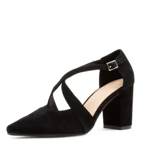 DIANA FERRARI Siquin Black Suede Heels