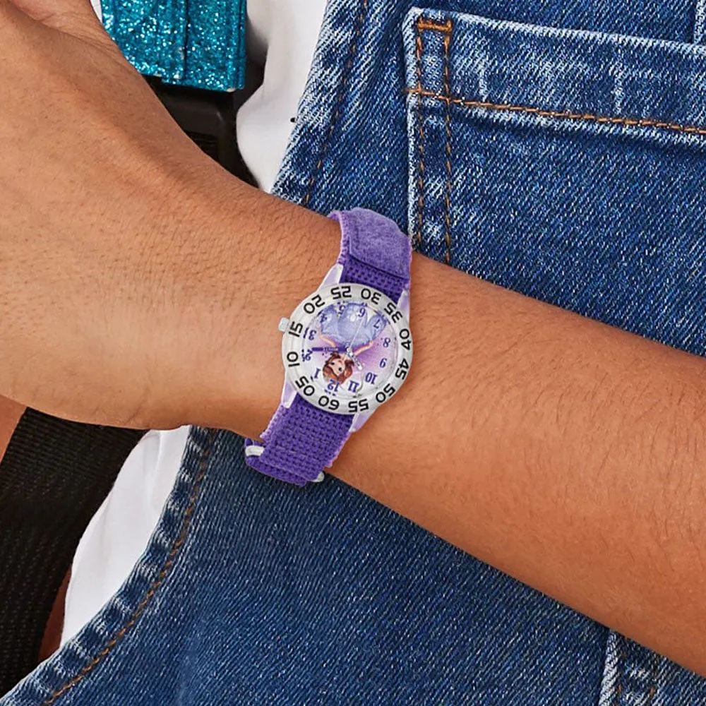 Girls Disney Princess Sofia Purple Watch with Velcro Strap - Time Teaching Watch