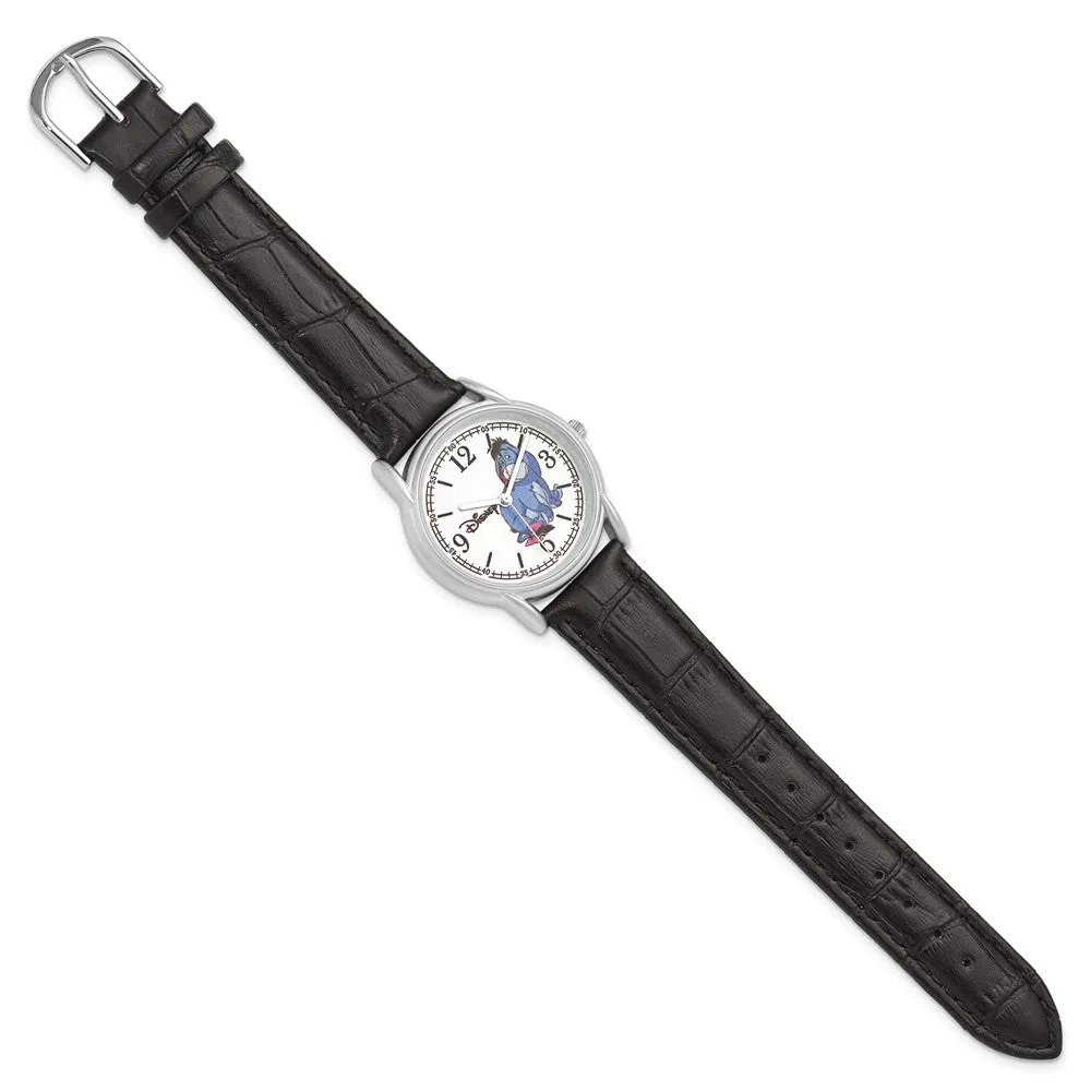 Disney Women's Black Leather Strap Eeyore Watch