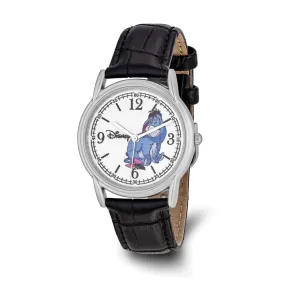 Disney Women's Black Leather Strap Eeyore Watch