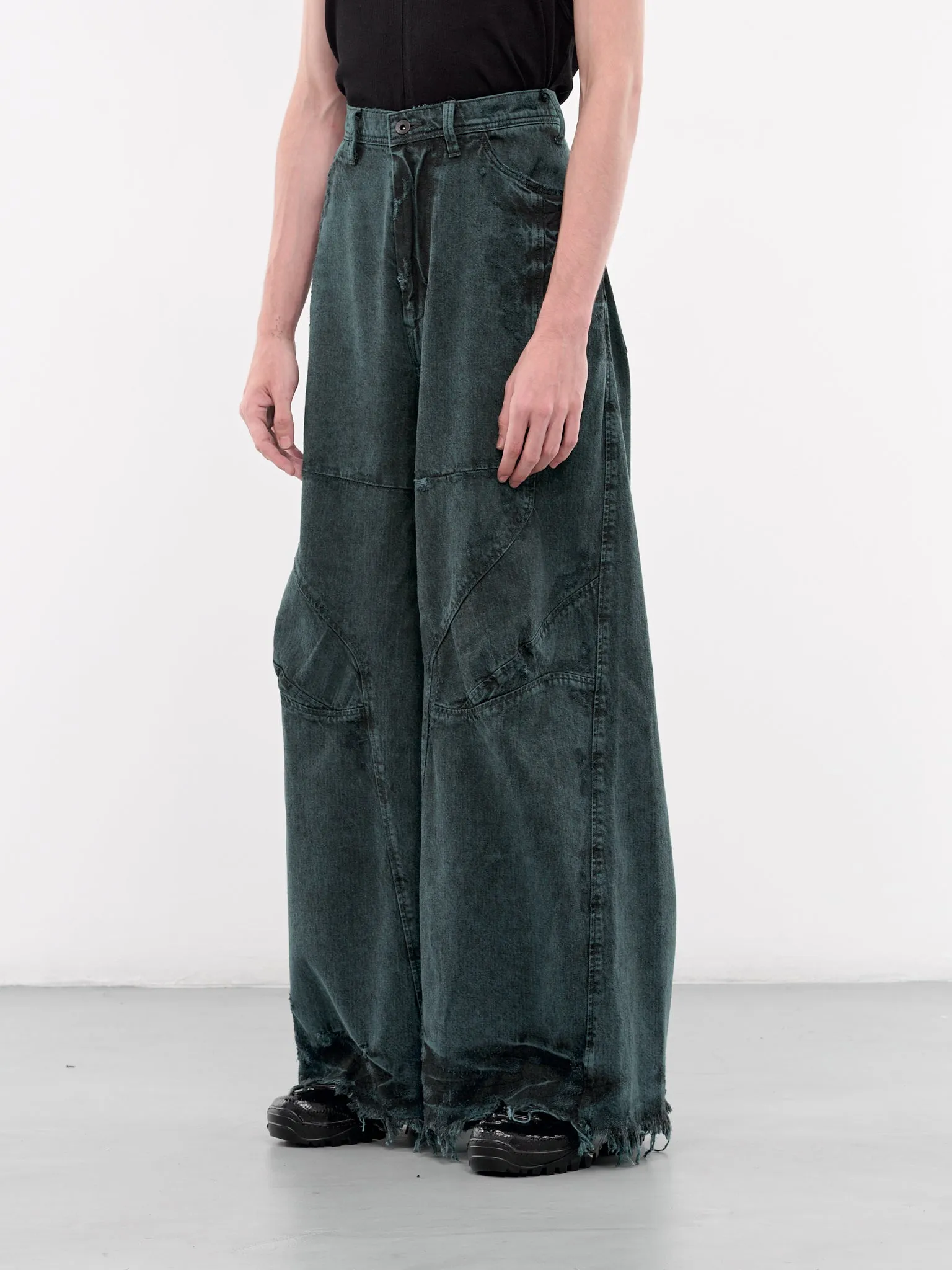 Distressed Wide Leg Trousers (877PAM13-D-ICEBERG)