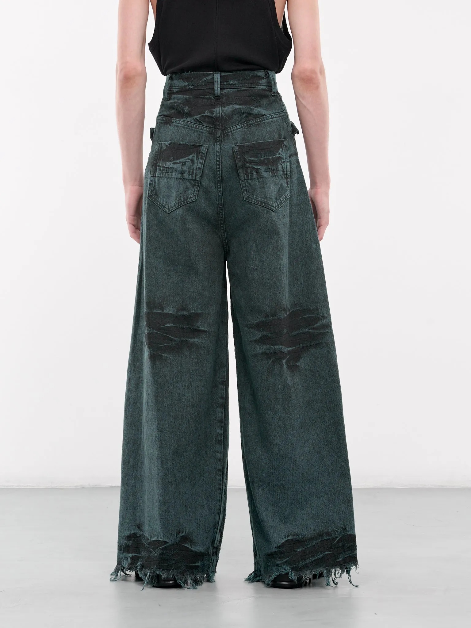 Distressed Wide Leg Trousers (877PAM13-D-ICEBERG)