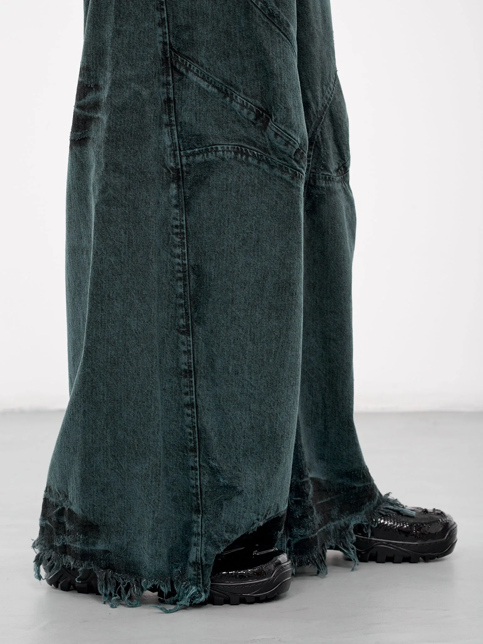 Distressed Wide Leg Trousers (877PAM13-D-ICEBERG)