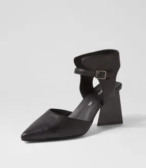 DJANGO & JULIETTE Henryk Black Leather Heels