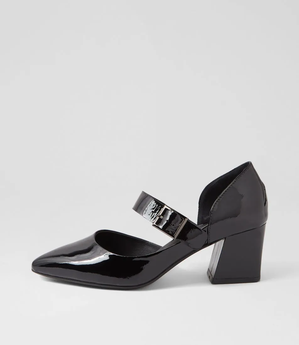 DJANGO & JULIETTE Milling Black Patent Leather Pump Heels