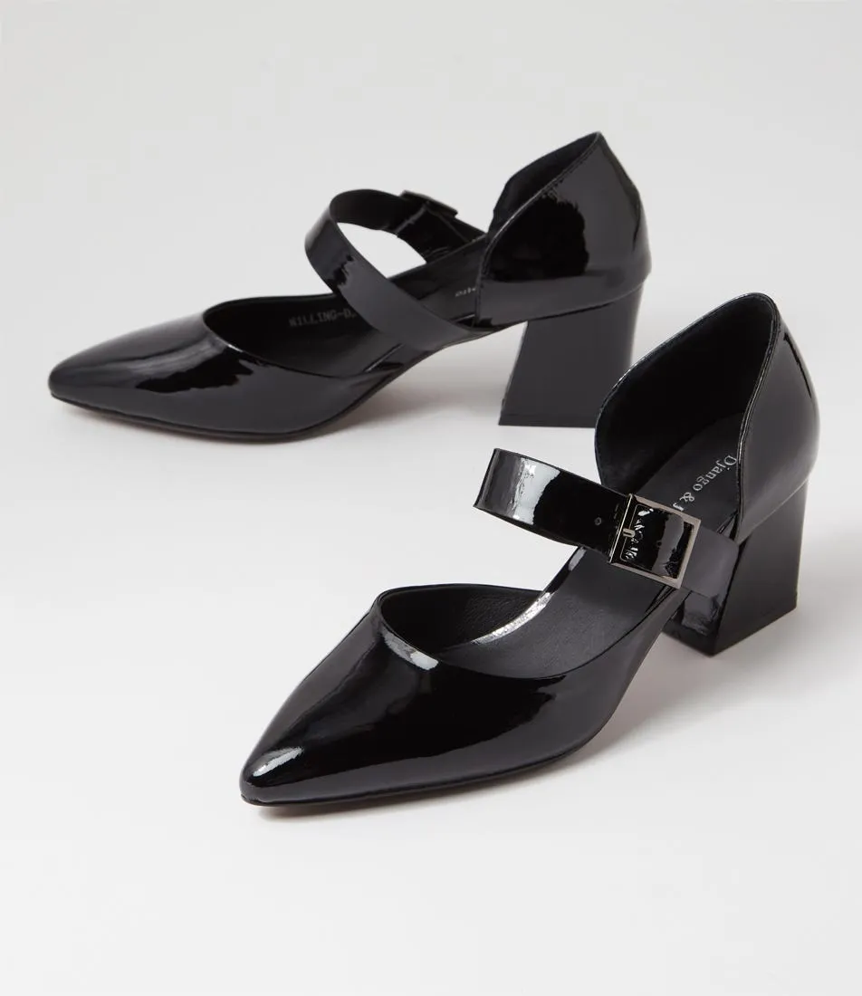 DJANGO & JULIETTE Milling Black Patent Leather Pump Heels