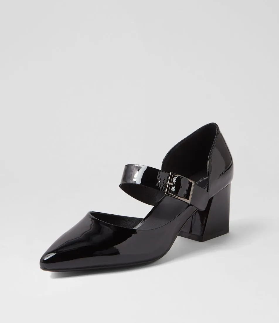 DJANGO & JULIETTE Milling Black Patent Leather Pump Heels