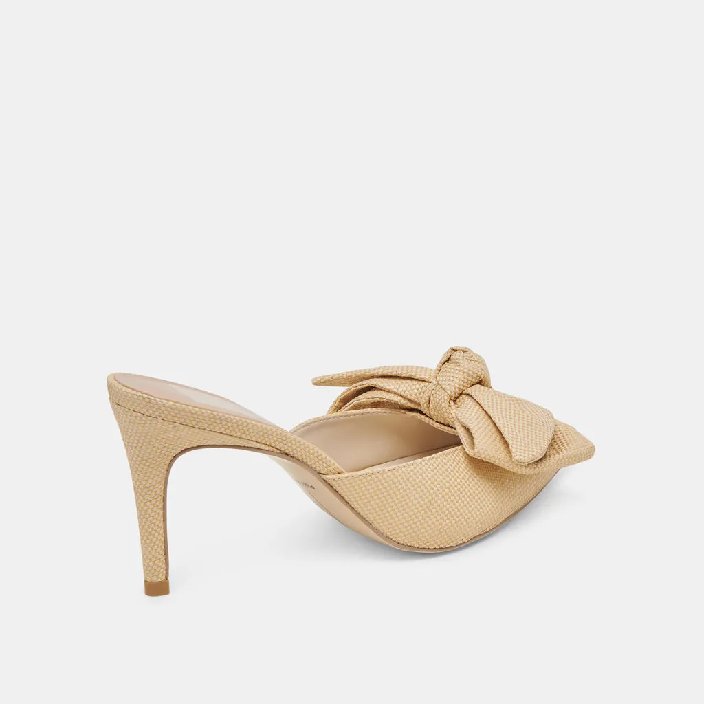 Dolce Vita "Kayli" Heels-Lt Natural Raffia