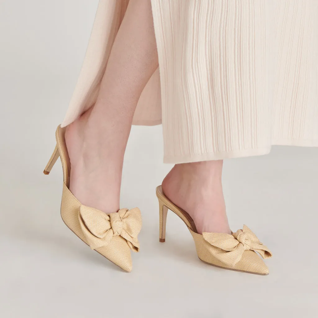 Dolce Vita "Kayli" Heels-Lt Natural Raffia