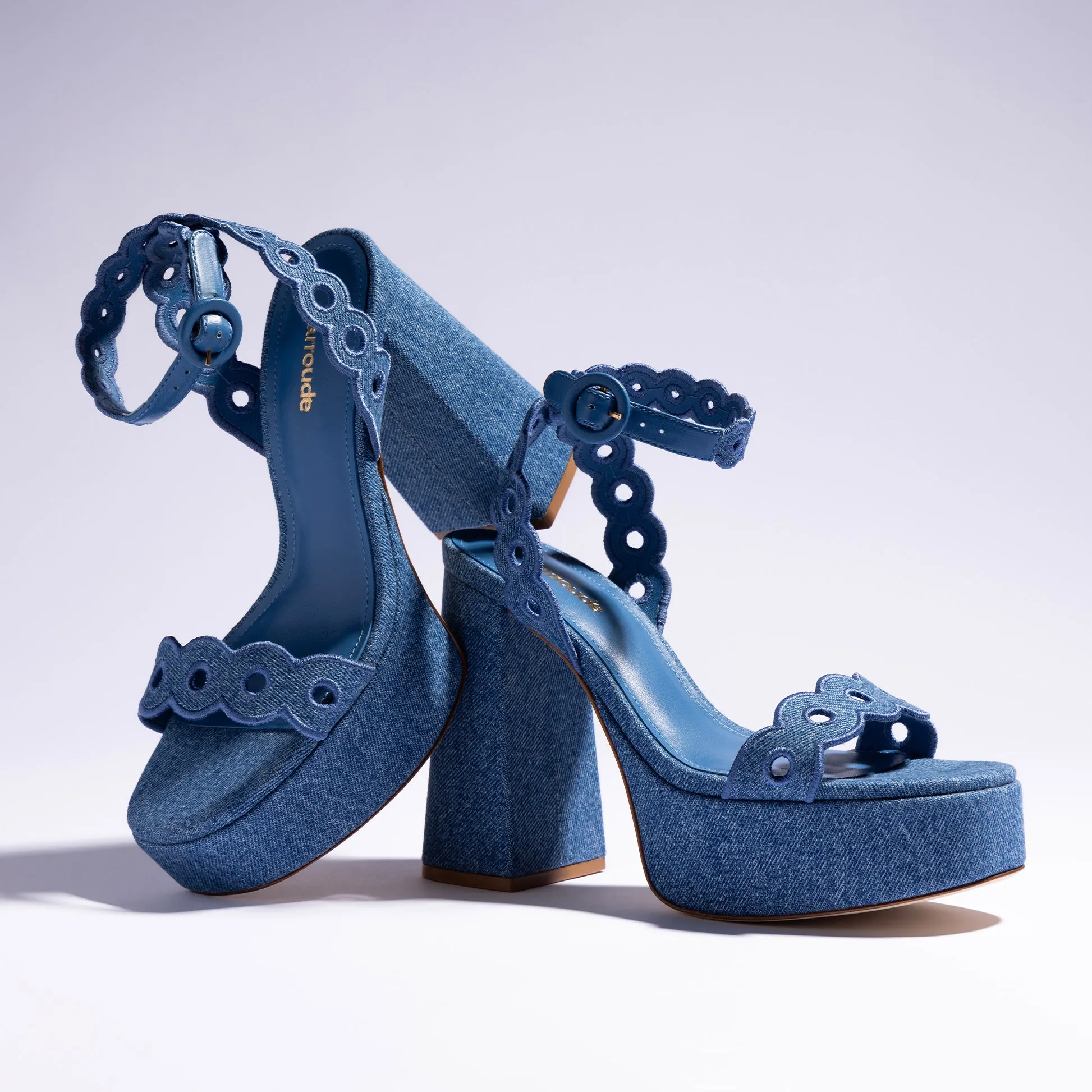 Dolly Blue Stoned Denim Sandal