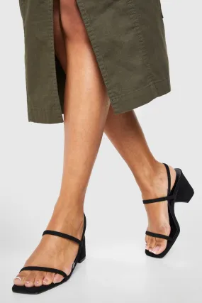 Double Strap Sling Back Low Block Heels