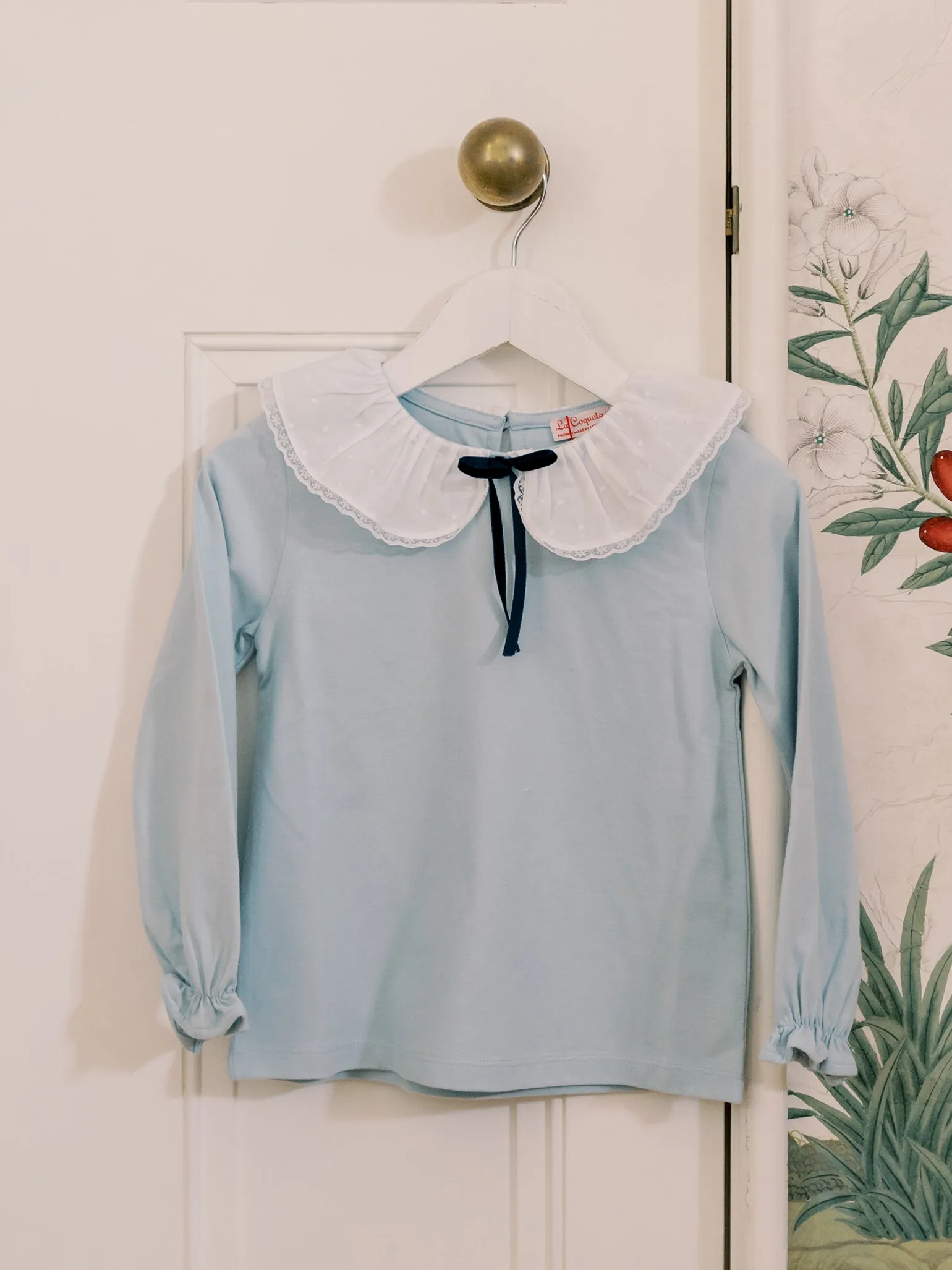 Dusty Blue Ravena Long Sleeve Girl Top