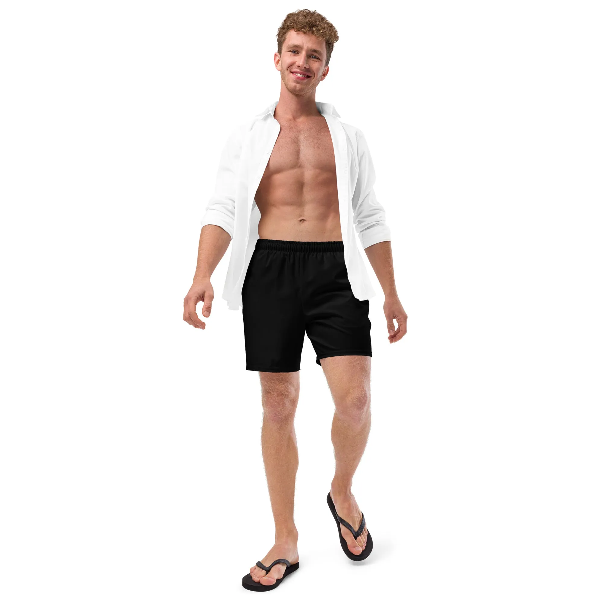 Men's Eco-Friendly Black Swim Trunks