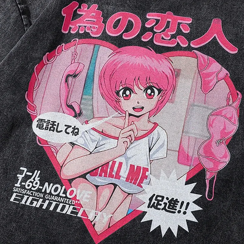 EightDecay Anime Cartoon Girl Loose T-Shirt