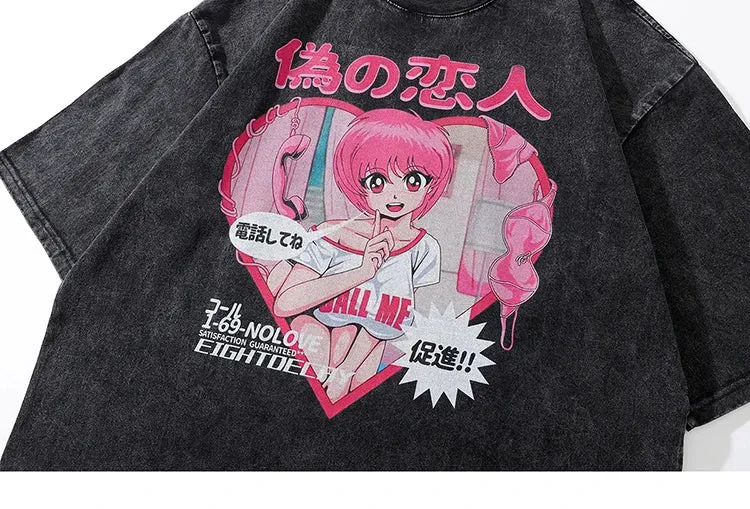 EightDecay Anime Cartoon Girl Loose T-Shirt