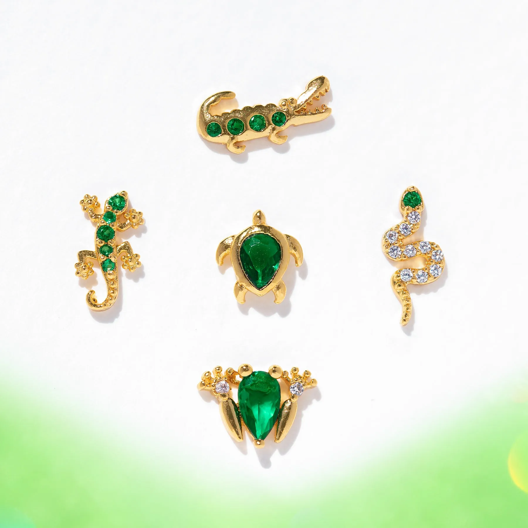 Green Jungle Earring Set