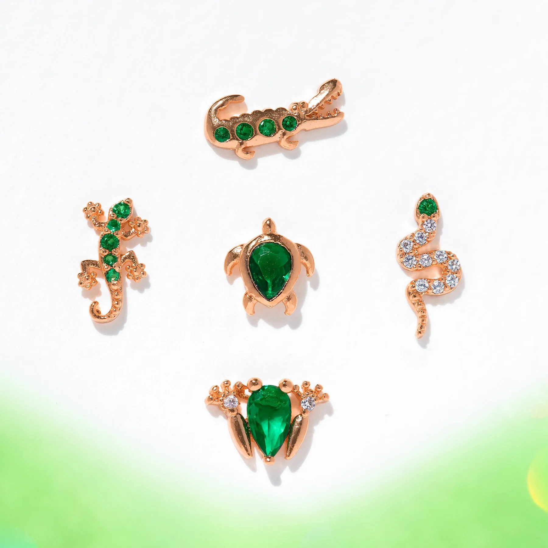 Green Jungle Earring Set