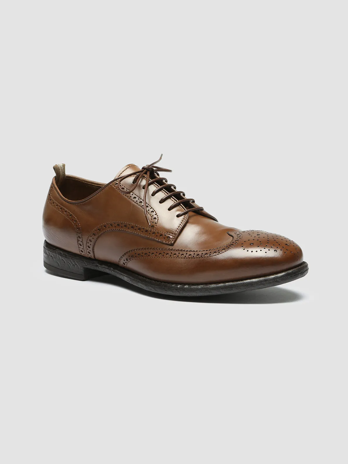 EMORY 015 - Brown Leather Derby Shoes