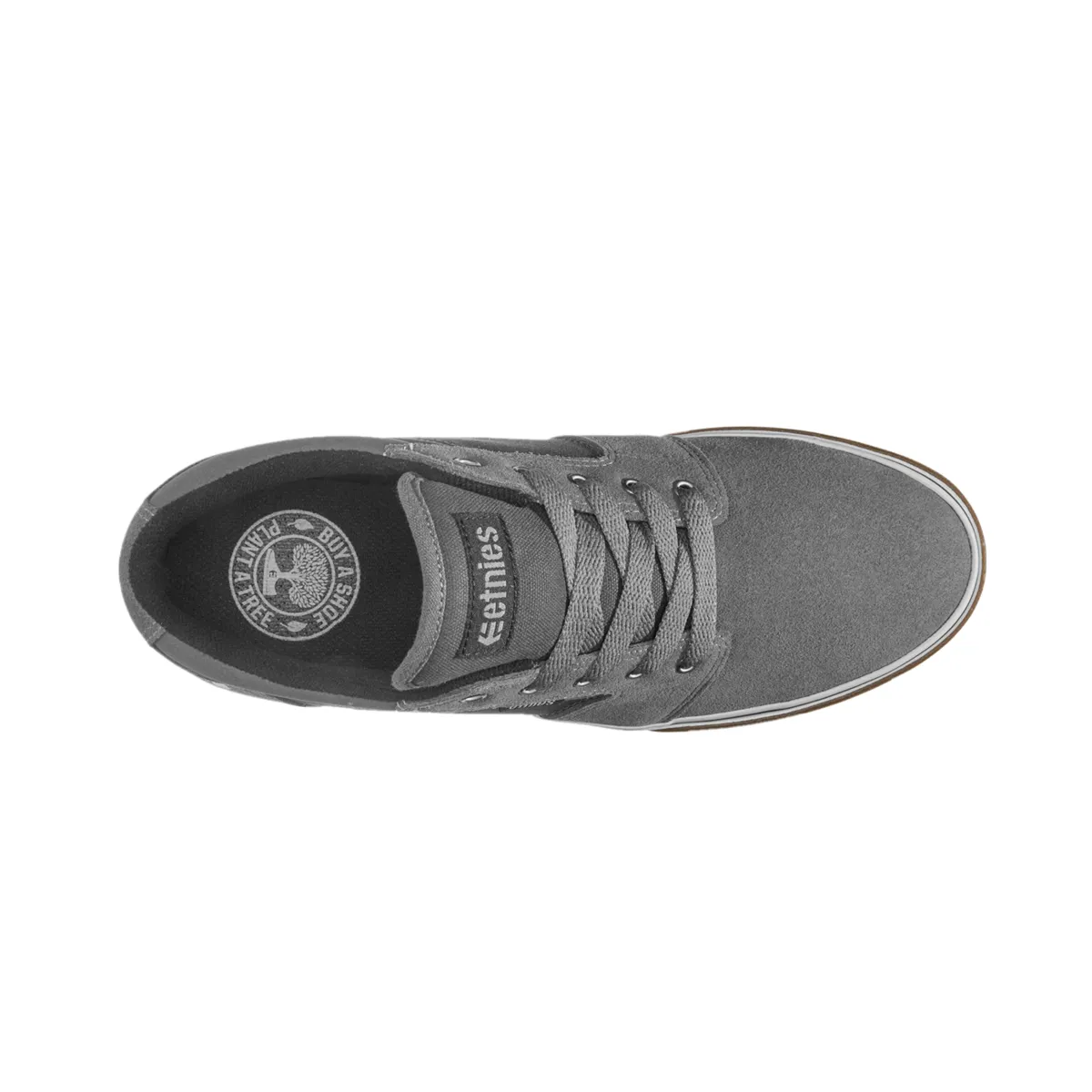 ETNIES 4101000351 069 BARGE LS MN'S (Medium) Dark Grey/White/Gum Suede & Canvas Skate Shoes