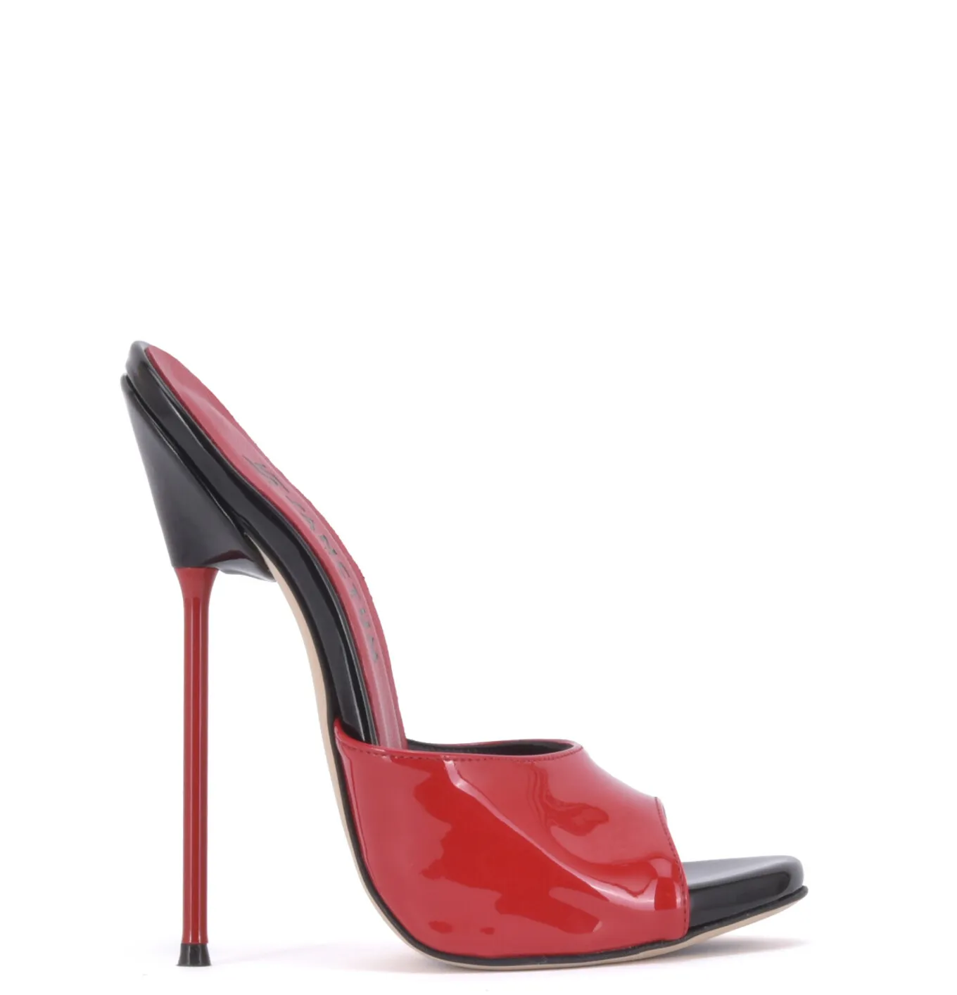 Extreme high Italian mules MAIA with metal needle heels