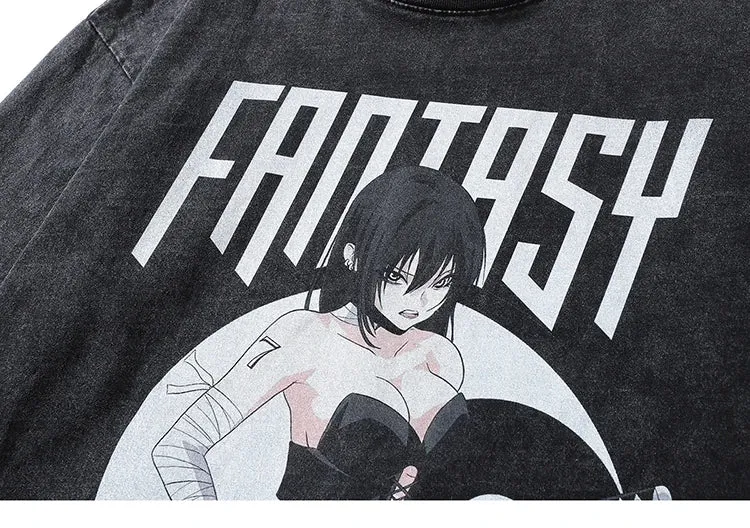 FANTASY Japanese Anime Girl Graphic T-Shirt