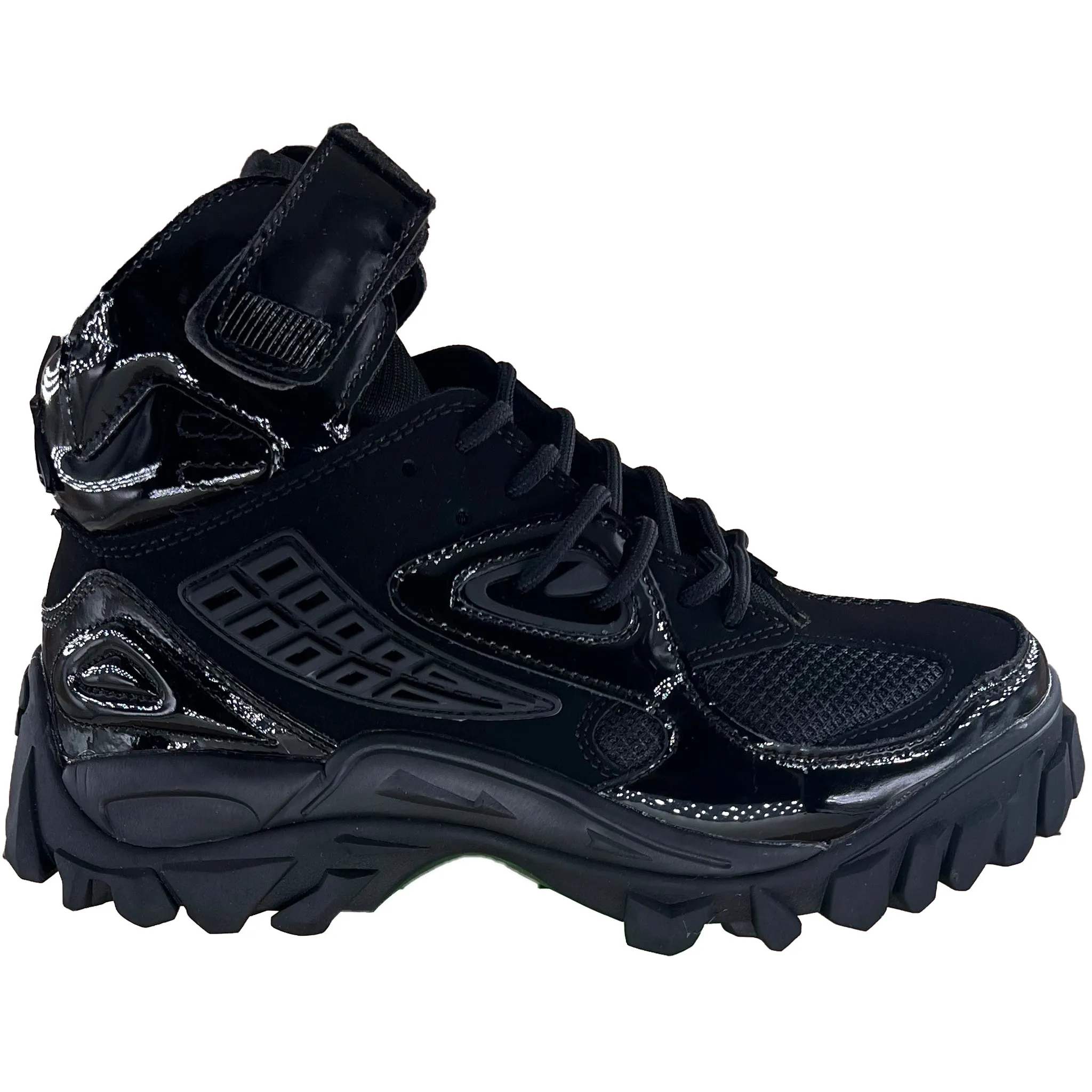 Fila Black Patent Leather Women's Casual Yak Boots 5HM01099-001