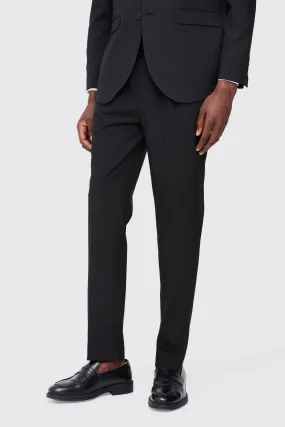 Fixed Waist Pleat Front Straight Tailored Trousers