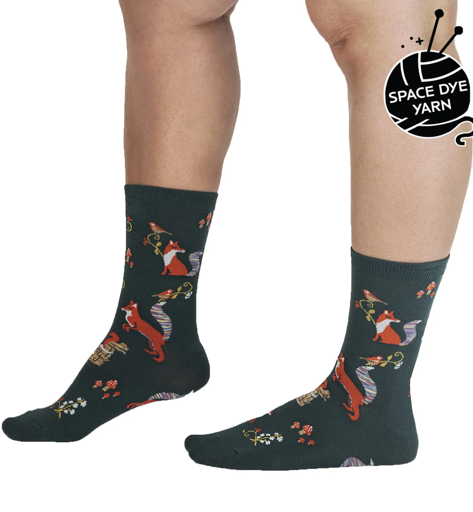 Foxy Women's Crew Socks with Fun Prints - Cute and Stylish!