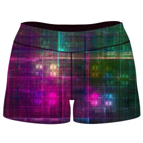 Fractal Matrix High-Waisted Women's Shorts