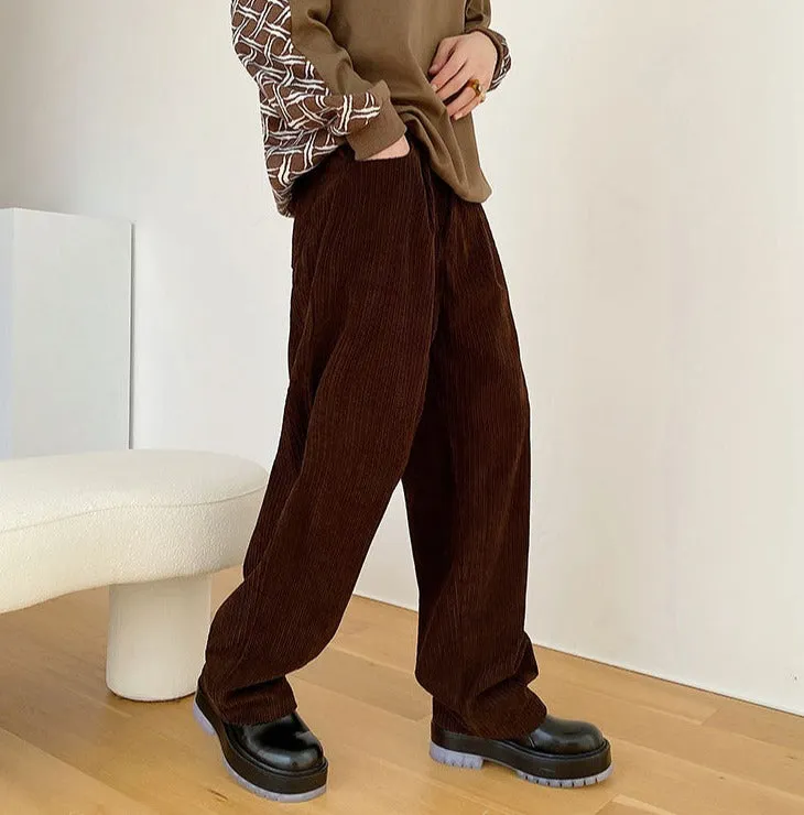 Front Pleat Corduroy Trousers