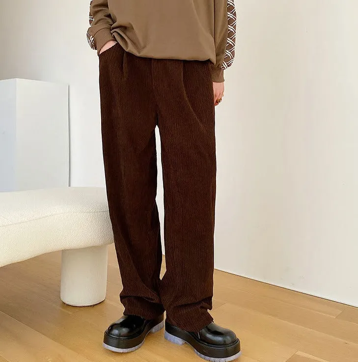 Front Pleat Corduroy Trousers