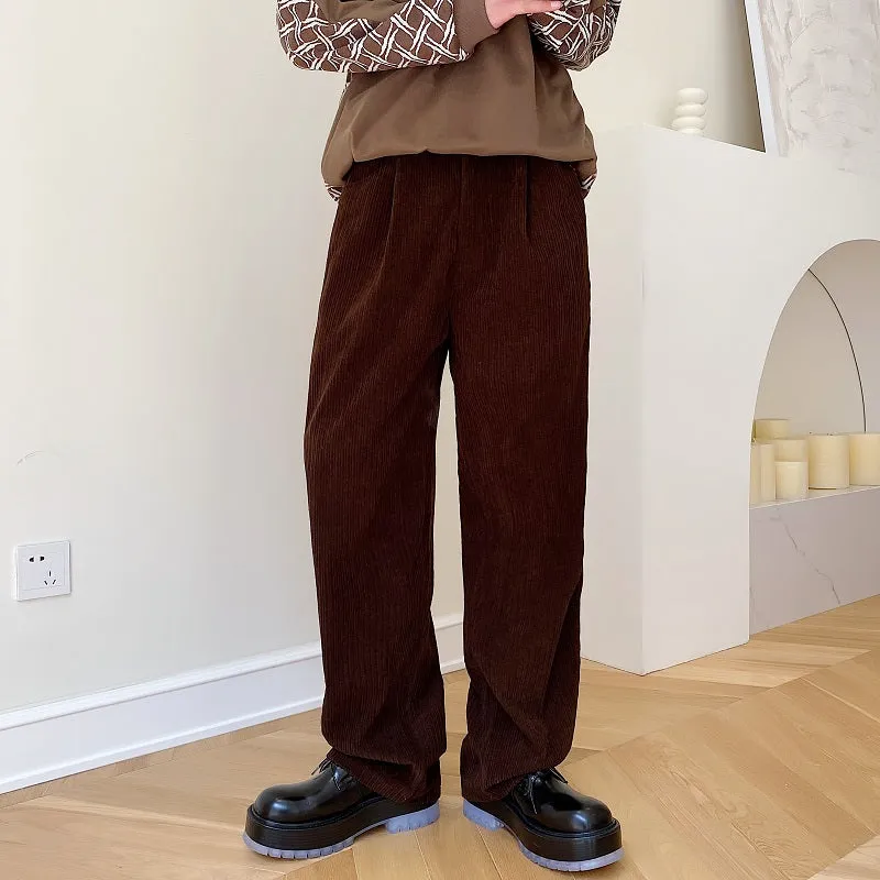 Front Pleat Corduroy Trousers