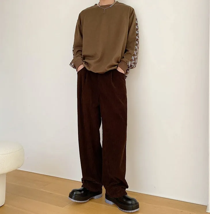 Front Pleat Corduroy Trousers