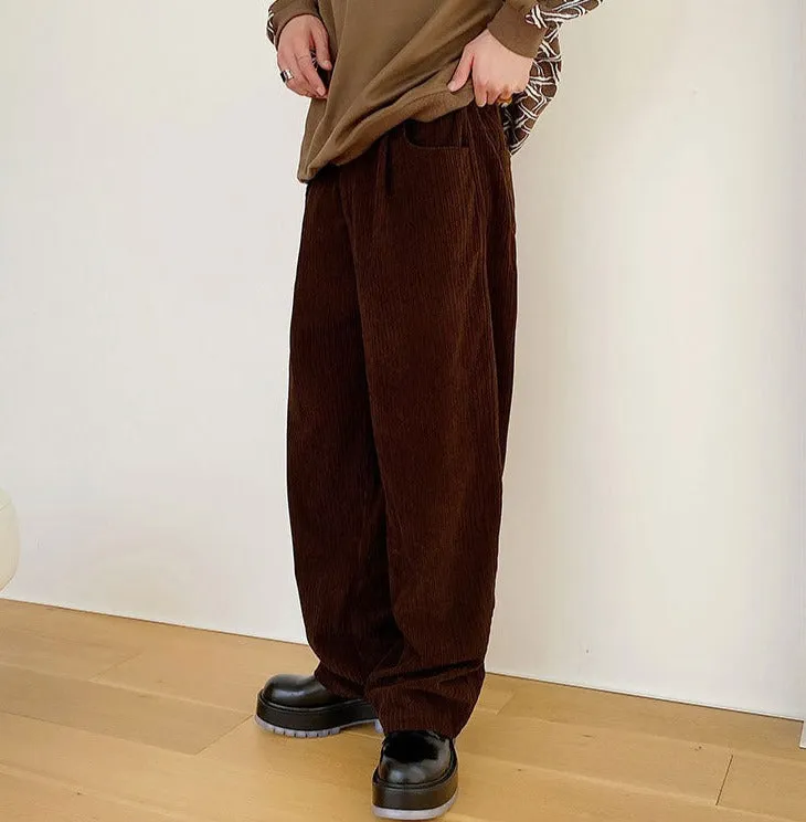 Front Pleat Corduroy Trousers