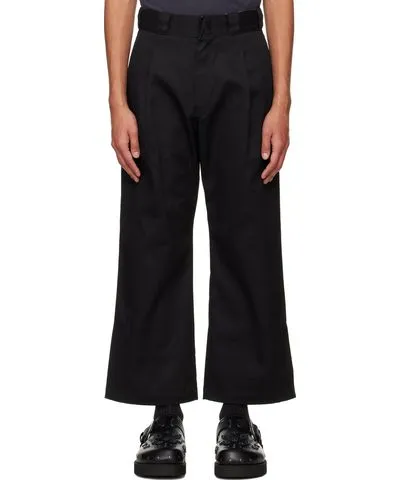 FUMITO GANRYU Black Dickies Edition Side Slit Trousers