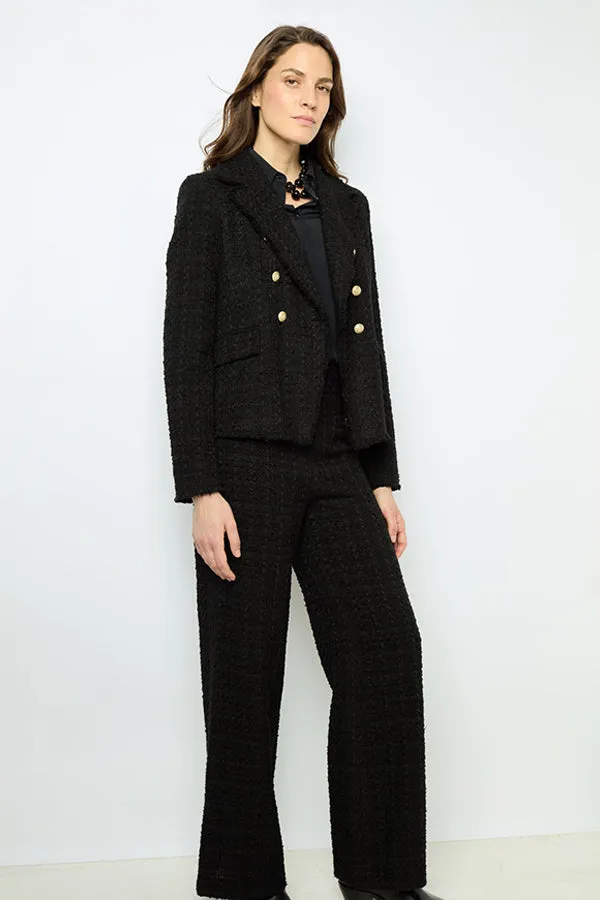 Gerard Darel NADINE WIDE LEG TWEED TROUSERS