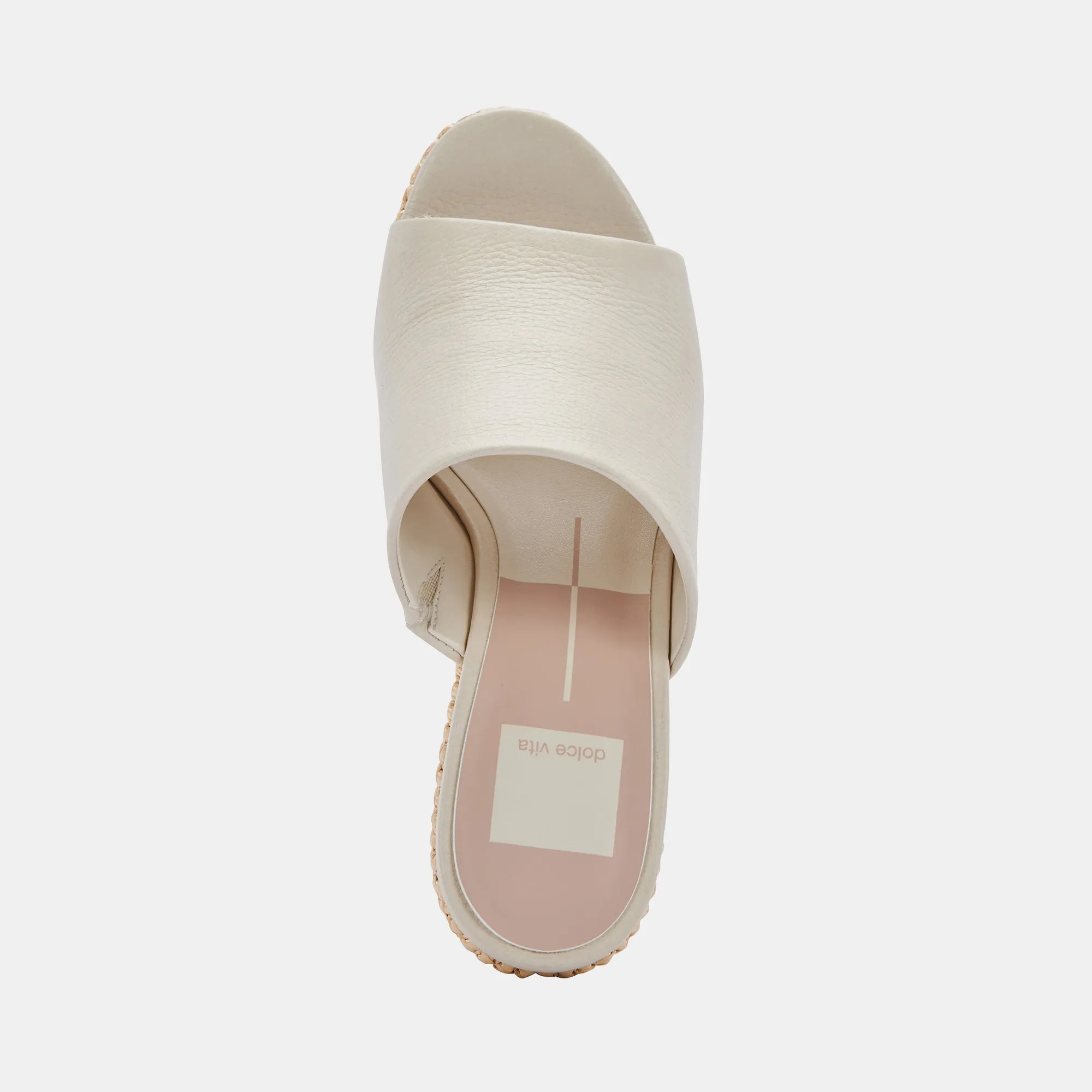 Ivory Leather Gilma Wedge Sandals