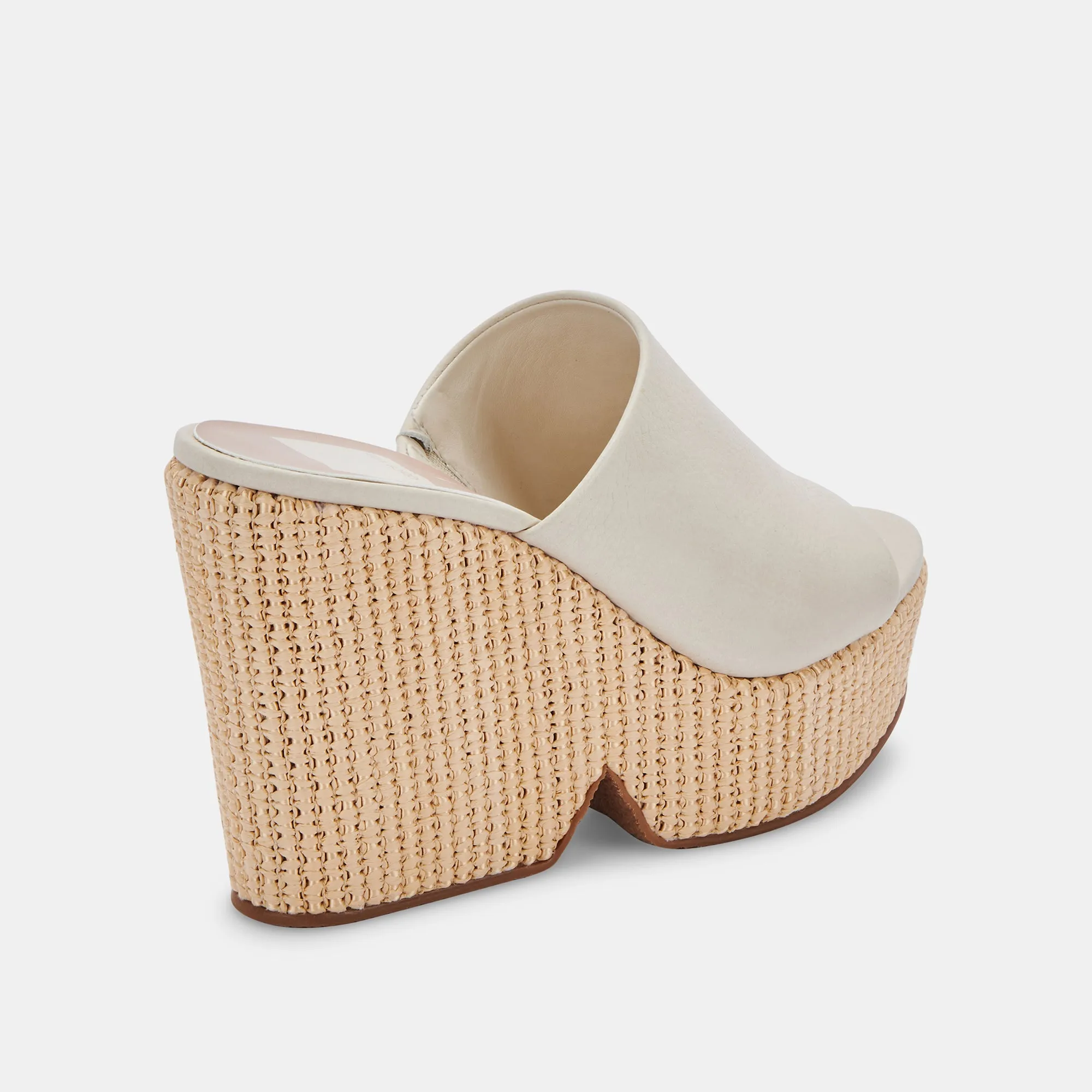 Ivory Leather Gilma Wedge Sandals