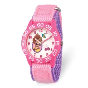 Girls Disney Fancy Nancy Pink Nylon Band Time Teaching Watch.