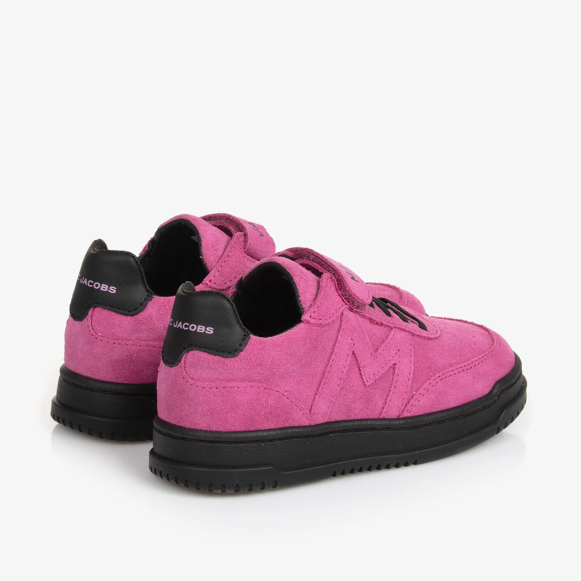 Girls Pink Suede Leather Trainers