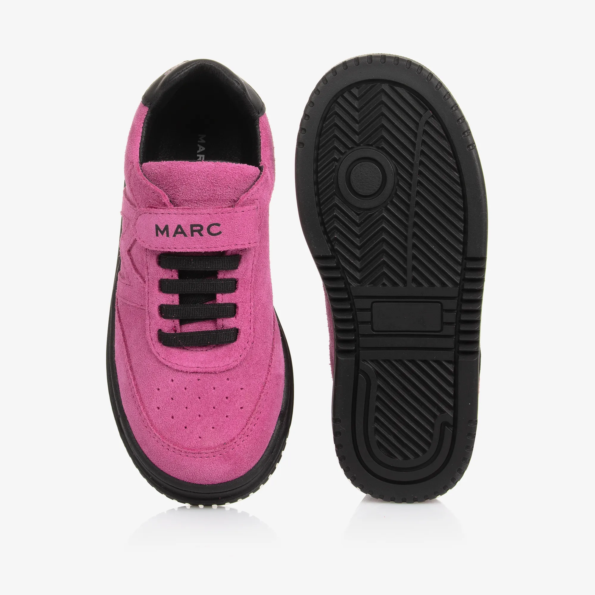 Girls Pink Suede Leather Trainers