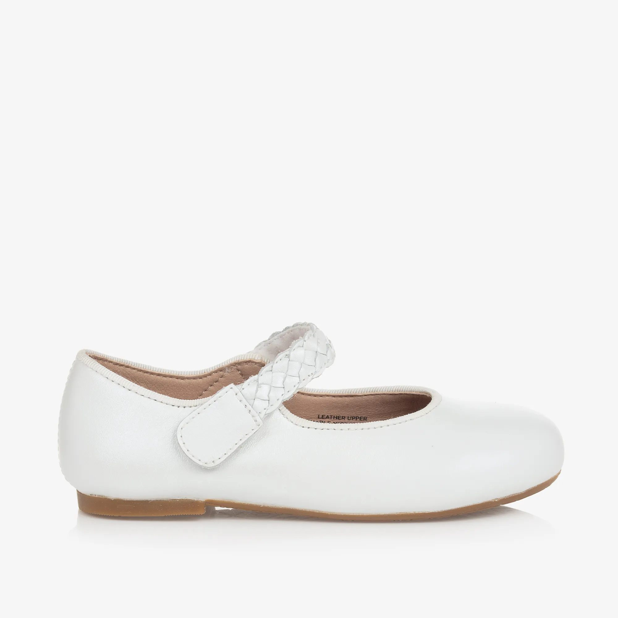 Girls White Leather Pumps