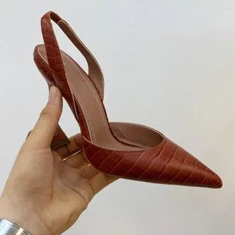 Glass with Crocodile Leather Pointed High Heel Wine Cup