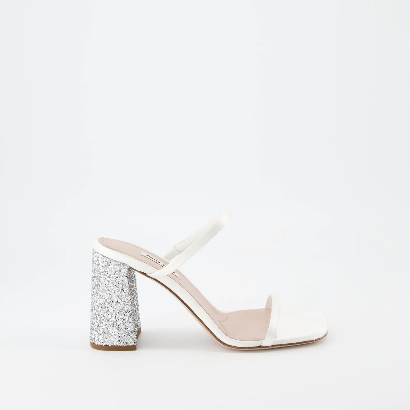 Glitter White Mules