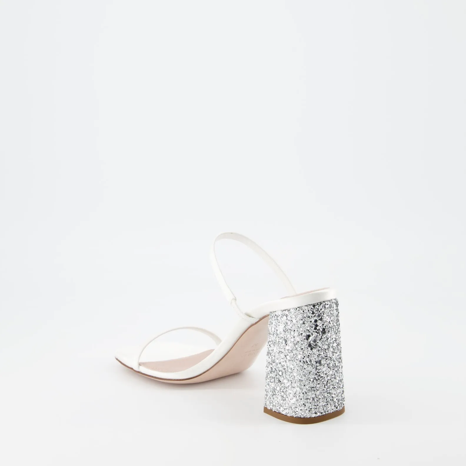 Glitter White Mules